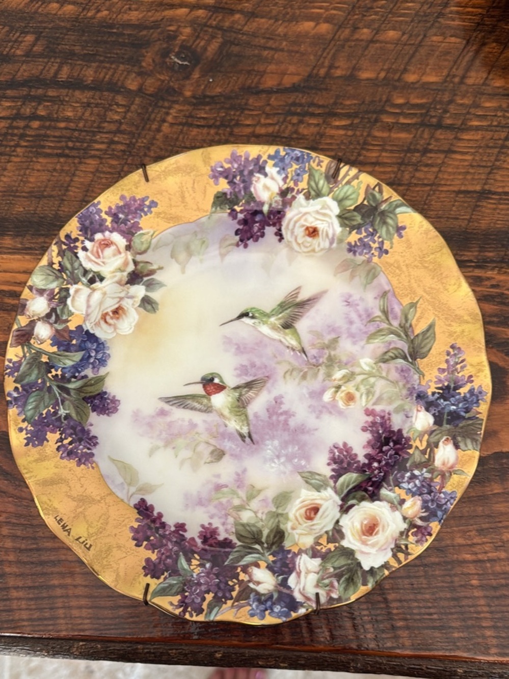 Bradex Vintage Lena Liu “Crown Jewels” Hummingbird Plate
